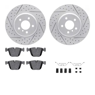 R1 Concepts WBUH1-31355 Brake Rotors - Carbon Coated - D/S W/ Optimum Oe Pads & Hdw